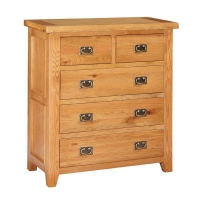 QDStores  Cotswold Oak 2+3 Chest of Drawers Furniture