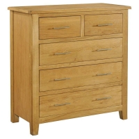 QDStores  Kansas Waxed Oak Chest 2 Over 3 Drawer Furniture