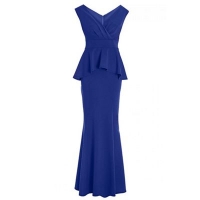Debenhams  Quiz - Royal blue wrap front peplum maxi dress