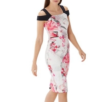 Debenhams  Coast - Floral print Lopez cold shoulder shift dress