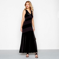 Debenhams  Debut - Black velvet v-neck evening dress