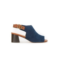 Debenhams  Evans - Extra wide fit navy blue highfronted flare heels