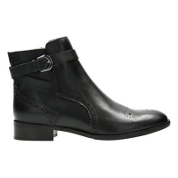Debenhams  Clarks - Black leather Netley Olivia block heel ankle boot