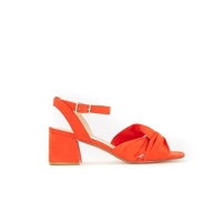 Debenhams  Evans - Extra wide fit orange knotted block heel sandals