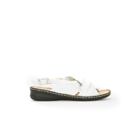 Debenhams  Evans - Extra wide fit white leather knot comfort sandals