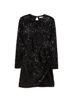 Debenhams  Mango - Black sequin embellished Lidia mini shift dress