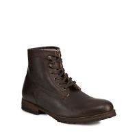 Debenhams  Mantaray - Brown leather Ankara lace-up boots