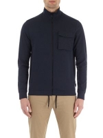 Debenhams  Burton - Navy chest pocket funnel neck zip through jacket