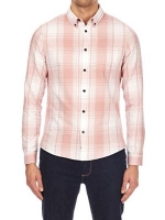 Debenhams  Burton - Pink checked long sleeve shirt
