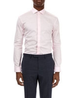 Debenhams  Burton - Pink muscle fit sateen shirt