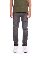 Debenhams  Burton - Grey wash distressed slim fit jeans