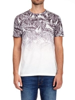Debenhams  Burton - White and grey palm fade print t-shirt