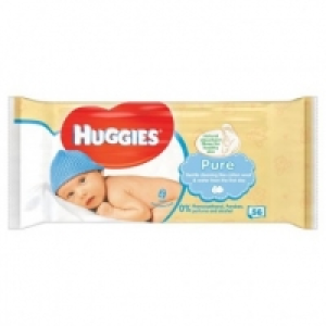Huggies Pure Baby Wipes, 56 Pack £0.50