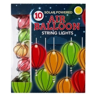 QDStores  Bright Garden 10 Solar Coloured Hot Air Balloon String Light