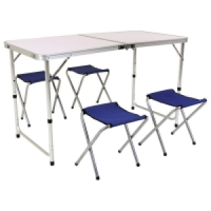 Foldable Camping Furniture Set Portable Picnic Table 4 Chair £34.99