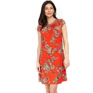 Wallis - Orange spiced paisley swing dress