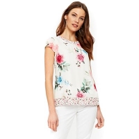 Debenhams  Wallis - Cream floral and bird print blouse