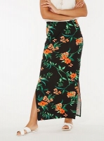 Debenhams  Dorothy Perkins - Black floral tropical print maxi skirt