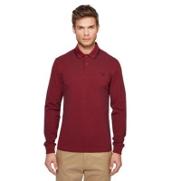 Debenhams  Fred Perry - Big and tall dark red embroidered logo long sle