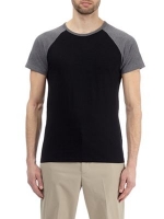 Debenhams  Burton - Charcoal and black raglan t-shirt