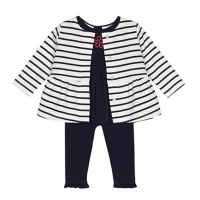 Debenhams  J by Jasper Conran - Baby girls navy top, leggings and stri