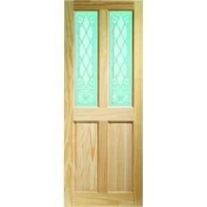 Wickes Skipton Internal Softwood Door Clear Pine Glazed 4 Pa £65.99