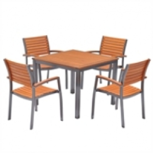 Loro Wood & Aluminium 4 Seater Square Stacking Garden Furnit £310.00