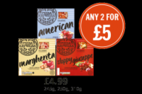 Pizza Express Margherita, American and Sloppy Giuseppe £5.00