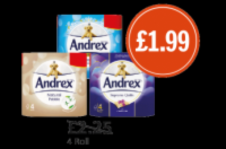 Andrex Classic Clean, Natural Pebble and Supreme Quilts £1.99