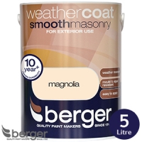 HomeBargains  Berger Weathercoat Smooth Masonry Magnolia 5L