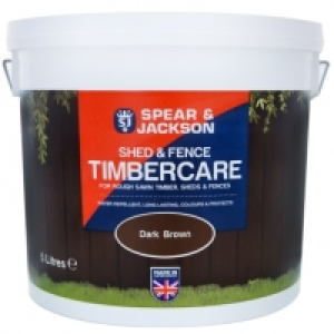 Spear & Jackson Shed & Fence Timbercare 5L - Dark Brown £2.99