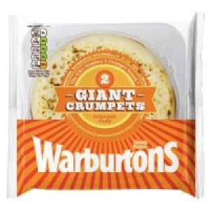 Warburtons 2 Giant Crumpets £0.79