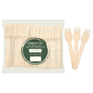 Compost Me Wooden Forks x 100
