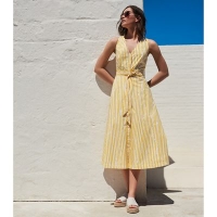 Debenhams  J by Jasper Conran - Yellow stripe print cotton dress