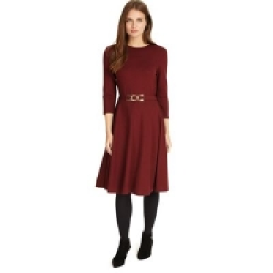 Debenhams  Phase Eight - Dark red belted ponte swing dress