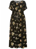 Debenhams  Dorothy Perkins - Curve black daisy jersey maxi dress