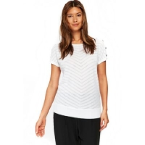 Wallis - Ivory chevron stripe short sleeves top