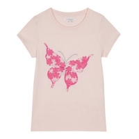Debenhams  bluezoo - Girls pink floral applique butterfly t-shirt