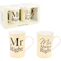 JTF  Mr & Mrs Right Mug Set of 2