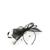 Debenhams  Dorothy Perkins - Showcase black spotted crin bow fascinator