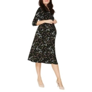 Debenhams  Dorothy Perkins - Maternity black floral dip back skater dre