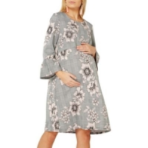 Debenhams  Dorothy Perkins - Maternity grey checked flute sleeve shift 