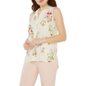 Dorothy Perkins - Ivory floral roll sleeve shirt