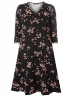 Debenhams  Dorothy Perkins - Curve mulit coloured floral lace fit and f