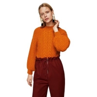 Debenhams  Mango - Orange cable knit Wisdom long sleeve oversize swea