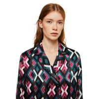 Debenhams  Mango - Pink geometric print Agnes v-neck long sleeve shir
