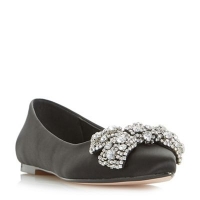 Debenhams  Dune - Black Bluebelle flat pointed toe shoes with diamant