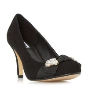 Dune - Black Beaches jewel trim round toe court shoes