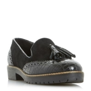 Dune - Black Giorgia cleated sole tassel loafers