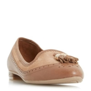 Dune - Tan Gambel double tassel brogue detail slip on shoe